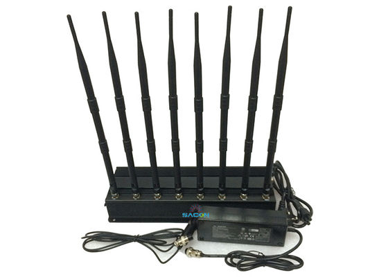 20W High Power Cell Phone Signal Jammer با 8 آنتن برای 50 متری Jamming Range