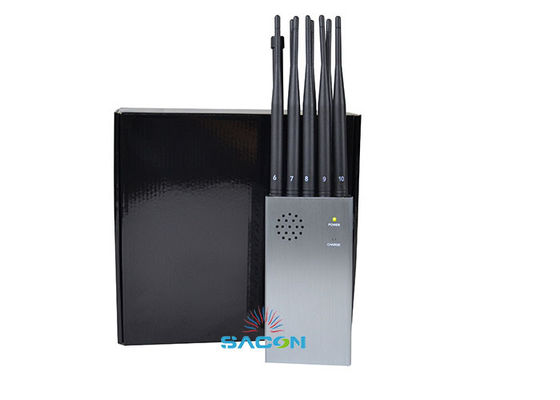 10W پرقدرت قابل حمل موبایل فون جمر با باتری 8000 میلی آمپر ساعت و 10 آنتن همه جهته