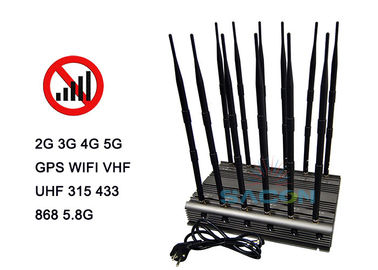 کنترل از راه دور مادون قرمز 5G سیگنال جمر بلوکر 80w قدرتمند 12 آنتن 2G 3G 4G