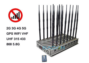 100 وات قدرتمند 5G سیگنال جمر بلوکر وای فای 2.4G 5.2G 5.8G 2G 3G 4G محدوده 80m
