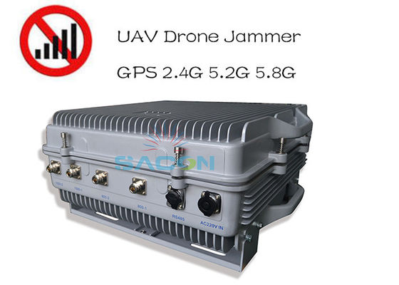 ضد آب IP64 قدرت بالا 385w Drone Signal Jammer 1.5km فاصله طولانی GPS 2.4G 5.8G