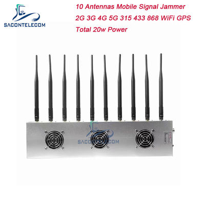 10 کانال 3 فن خنک کننده سیگنال بی سیم 5G GPS وای فای VHF UHF
