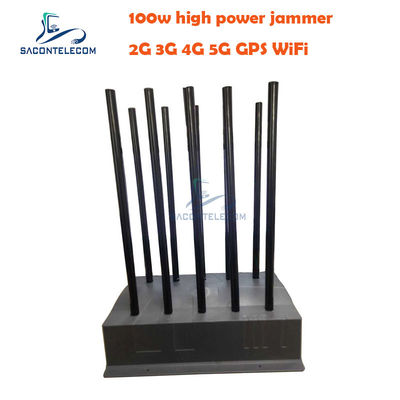 100W High Power Signal Jammer با 10 کانال برای دستگاه Jamming GPS VHF UHF