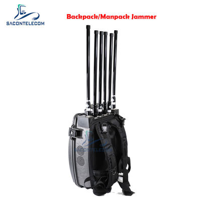 8 کانال 120 وات جمر Manpack با باتری داخلی برای مسدود کردن سیگنال 20-3000 مگاهرتز