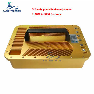3KM 5 باند قابل حمل Drone Jammer Blocker 900mhz 2.4G GPS1.5G 5.2G 5.8G