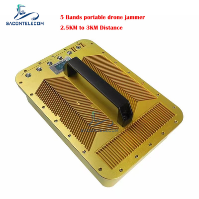 3KM 5 باند قابل حمل Drone Jammer Blocker 900mhz 2.4G GPS1.5G 5.2G 5.8G