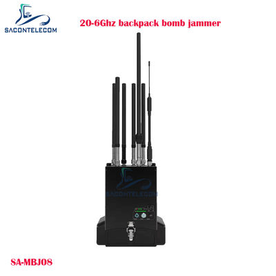 20-6000MHz Manpack جمر بدون سرنشین با قدرت 100W و فاصله جمر 40m جمر بمب کوله پشتی