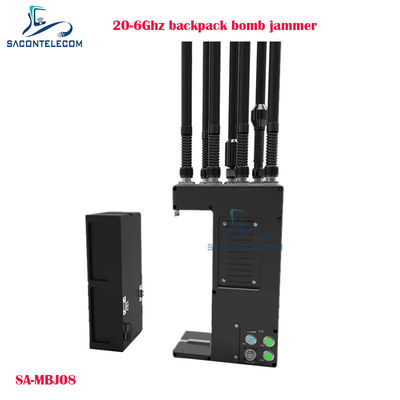 20-6000MHz Manpack جمر بدون سرنشین با قدرت 100W و فاصله جمر 40m جمر بمب کوله پشتی