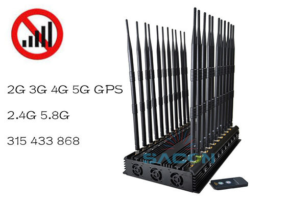 42W پاور可调频段信号干扰器，40米范围，适用于VHF UHF 5G信号