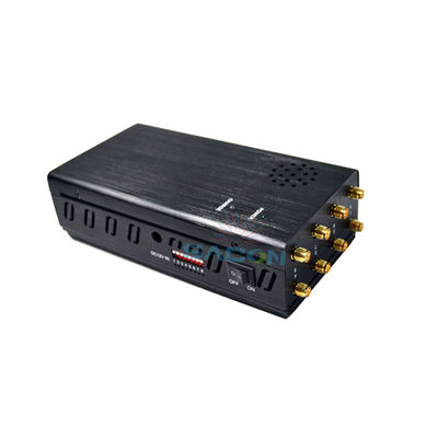 مسدود کننده سیگنال موبایل قابل حمل 8 بانده با باتری 8000 میلی آمپر ساعت و سوئیچ DIP قابل تنظیم برای مسدود کردن 2G 3G 4G GPS WiFi