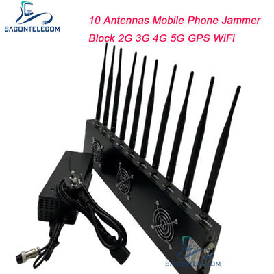 433MHz 40m Range Signal Jammer با 10 کانال و قدرت خروجی 18 وات برای مسدود کردن وای فای GPS