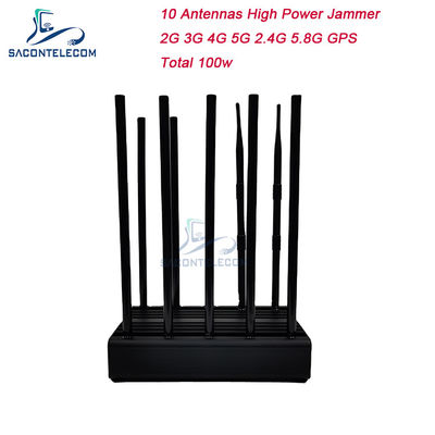 10 آنتن 100 ولت 80 متري GPS ديسکتاپ جامر واي فاي 2G 3G 4G 5G