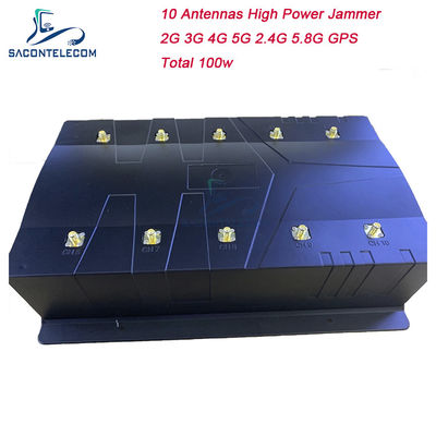 10 آنتن 100 ولت 80 متري GPS ديسکتاپ جامر واي فاي 2G 3G 4G 5G