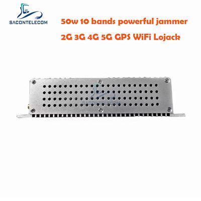50W High Power Desktop Signal Jammer با 10 آنتن و 2 فن خنک کننده برای GSM DCS 3G 4G 5G