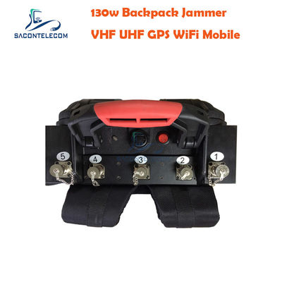 دستگاه مسدود کننده سیگنال قابل حمل با 5 کانال VHF UHF Manpack، برد 120 متر و باتری داخلی