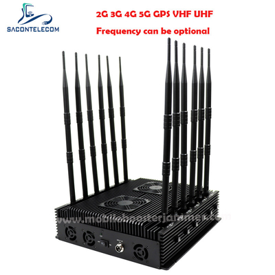 در داخل 2.4G 5.8G بلوتوث وای فای سیگنال جمر 12 آنتن 80w DCS PCS