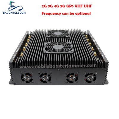80 متر شعاع 12 کانال 24 ساعت کار کردن سیگنال Jammer Blocker برای VHF UHF GPS Lojack 5G