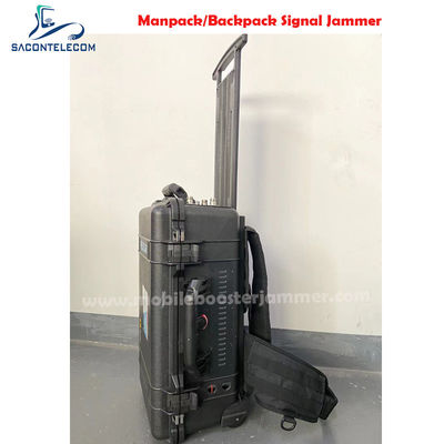 120W قدرت بالا 6 کانال Manpack Jammer با کیس Pellican برای 2G 3G 4G 5G VHF UHF GPS WiFi مسدود کردن