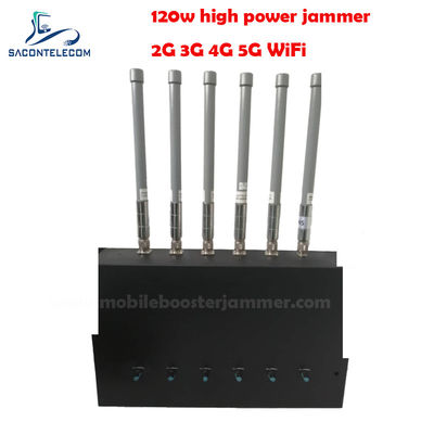 180W 6 کانال دسکتاپ سیگنال جمر با 20-150m Jamming شعاع برای 2G 3G 4G 5G GSM CDMA مسدود