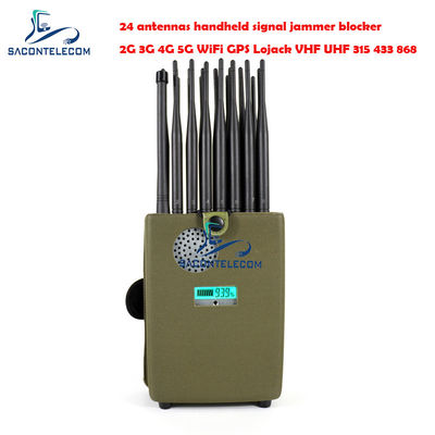 نوع اروپا وای فای سیگنال جیمر 24w 24 کانال برای 2G 3G 4G 5G LTE GPS Lojack 173mhz