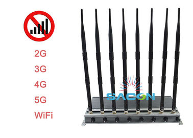 3 فن خنک کننده 5G سیگنال جمر بلوکر 8 آنتن 5 وات هر باند محدوده تا 80 متر