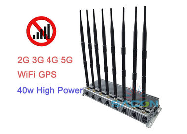 5G High Power Signal Jammer Blocker 40w 2G 3G 4G 8 آنتن 80 متر محدوده