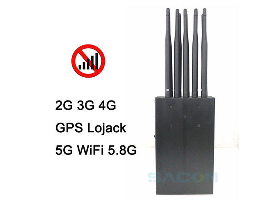 دستگاه جمر سیگنال 5G دستی با ۱۰ آنتن، برد ۱۵ متر و باتری ۸۰۰۰ میلی‌آمپر ساعت