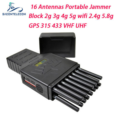 دستگاه مسدود کننده سیگنال و GPS قابل حمل 16 کاناله با توان 12 وات برای فرکانس‌های وای فای 2.4G و 5.8G