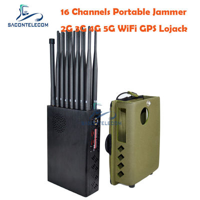 12000mAh 16w بلوکر سیگنال تلفن همراه 20m وای فای GPS Jammer 2G 3G 4G 5G